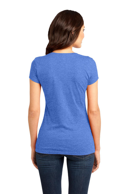 Custom Embroidered District Women's Fitted Very Important Tee. DT6001,Heathered Royal