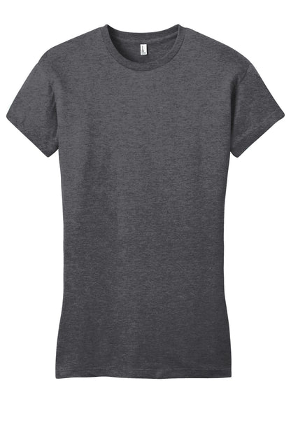 Custom Embroidered District T-Shirts  in Heathered Charcoal