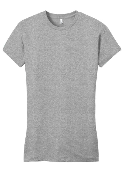Custom Embroidered District T-Shirts  in Light Heather Grey