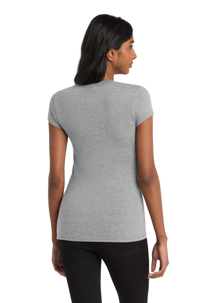 Custom Embroidered District T-Shirts  in Light Heather Grey