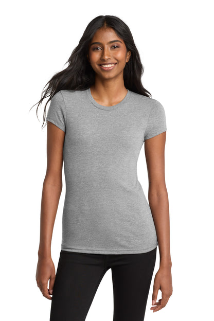 Custom Embroidered District T-Shirts  in Light Heather Grey