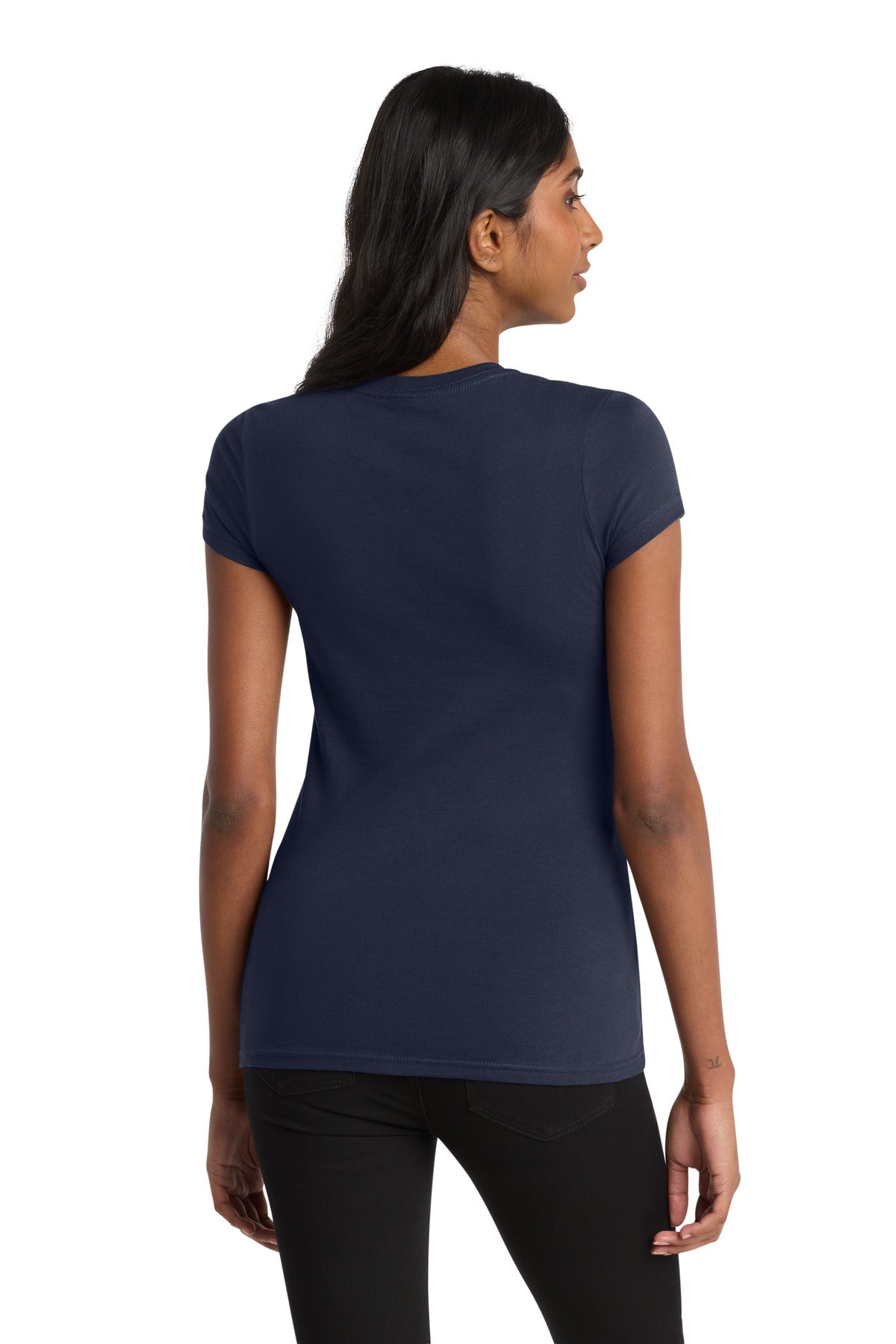 Custom Embroidered District T-Shirts  in New Navy