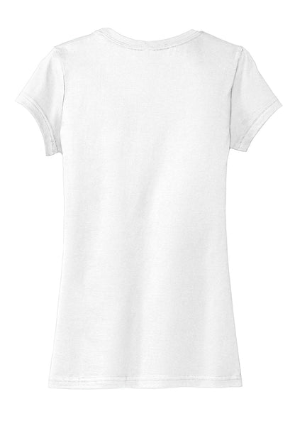 Custom Embroidered District T-Shirts  in White