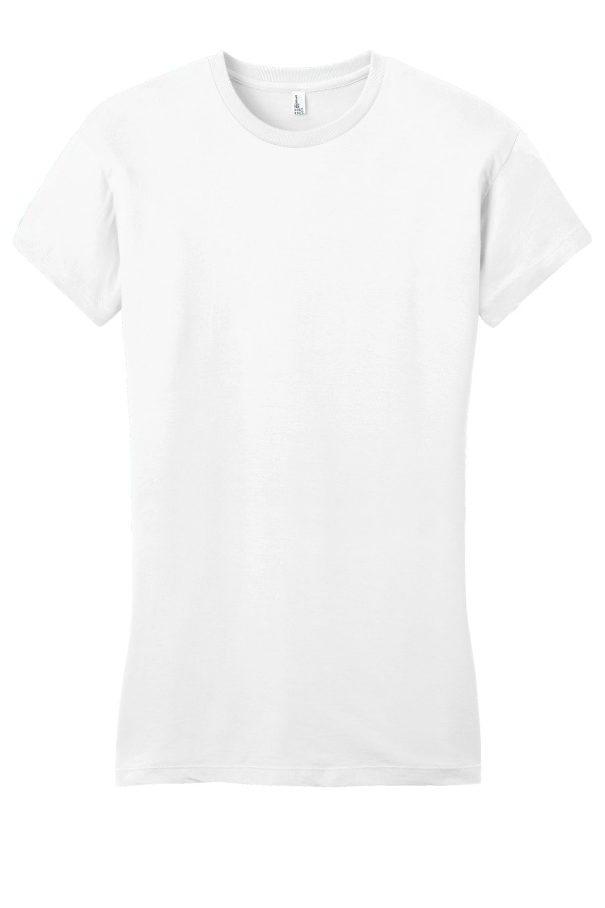 Custom Embroidered District T-Shirts  in White