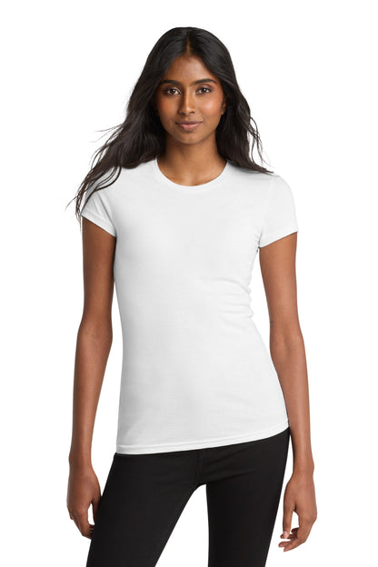 Custom Embroidered District T-Shirts  in White
