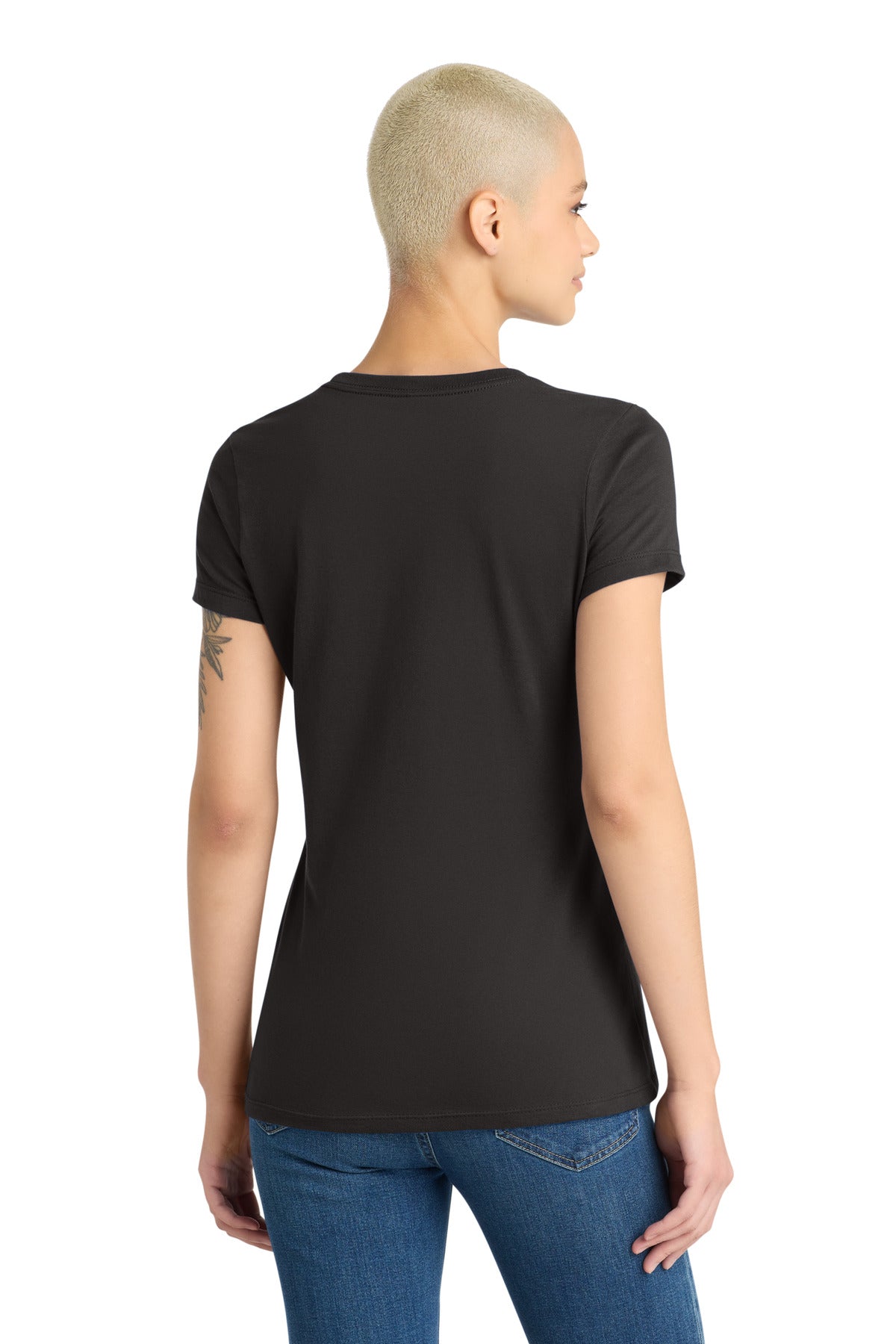 Custom Embroidered District T-Shirts  in Black