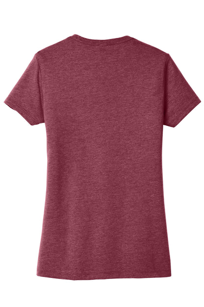 Custom Embroidered District T-Shirts  in Heathered Cardinal