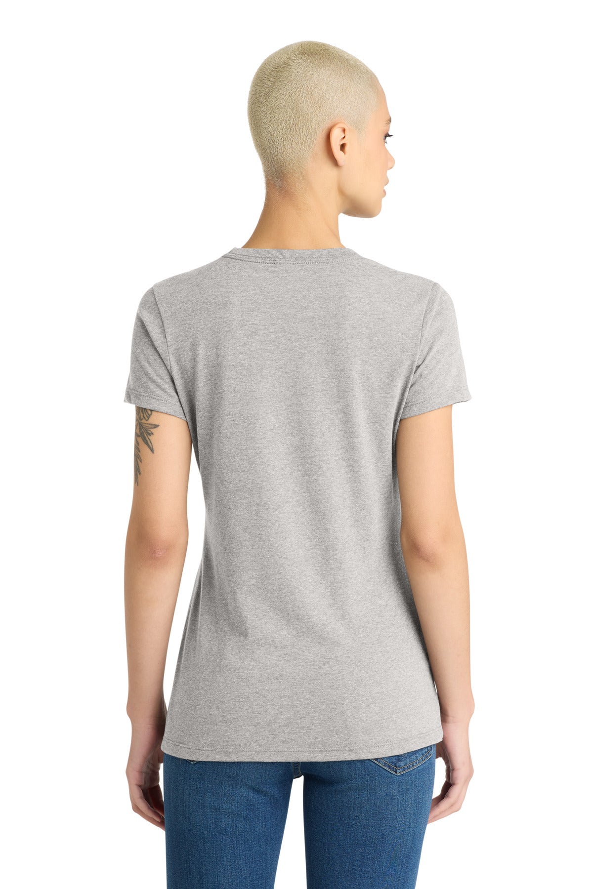 Custom Embroidered District T-Shirts  in Light Heather Grey