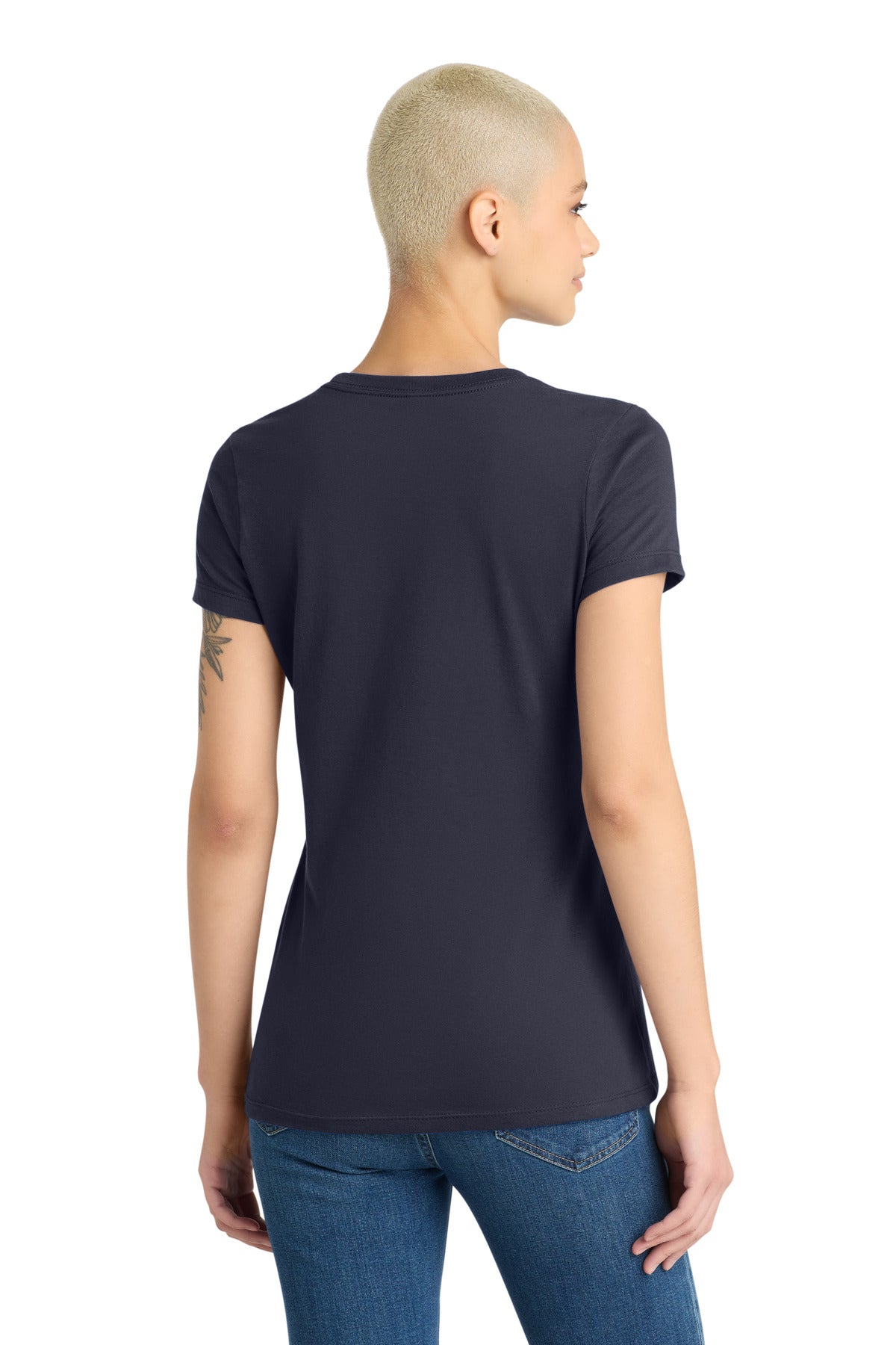 Custom Embroidered District T-Shirts  in New Navy