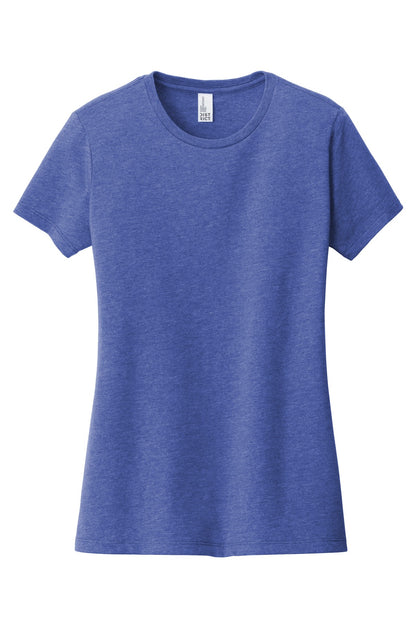 Custom Embroidered District T-Shirts  in Royal Frost