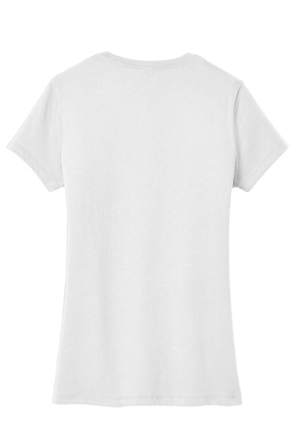 Custom Embroidered District T-Shirts  in White