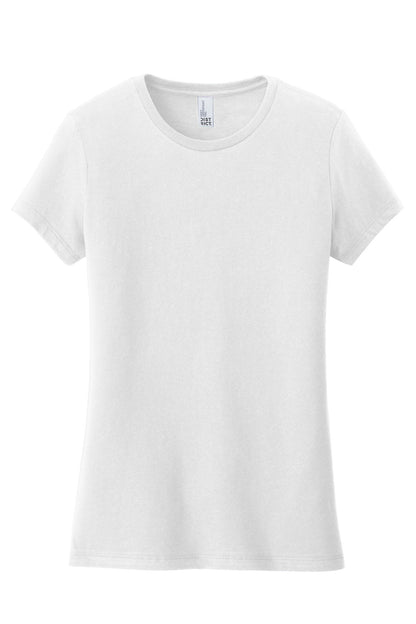 Custom Embroidered District T-Shirts  in White