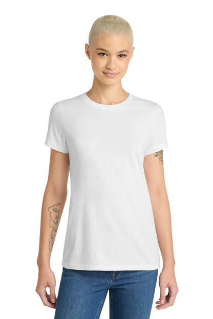 Custom Embroidered District T-Shirts  in White