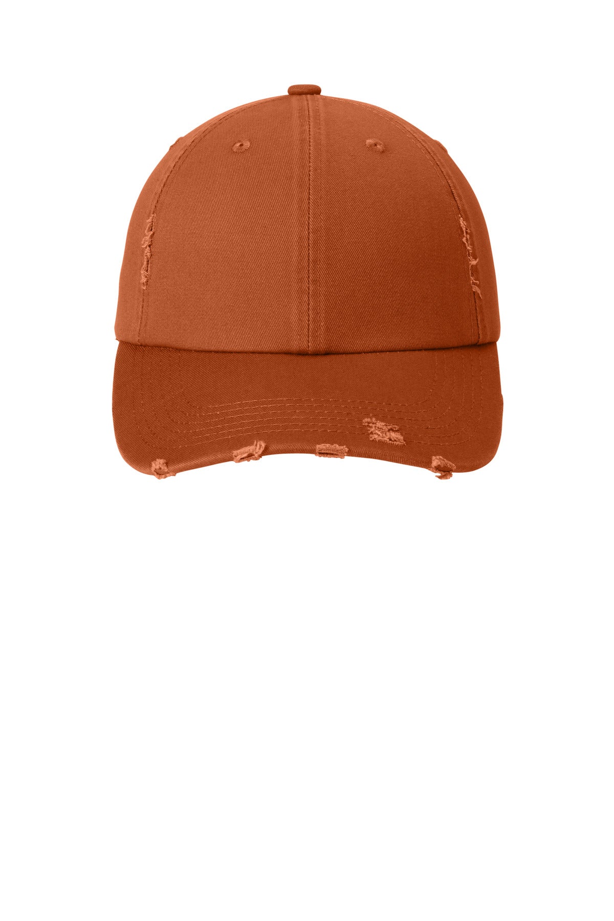 Custom Embroidered District Caps in Burnt Orange