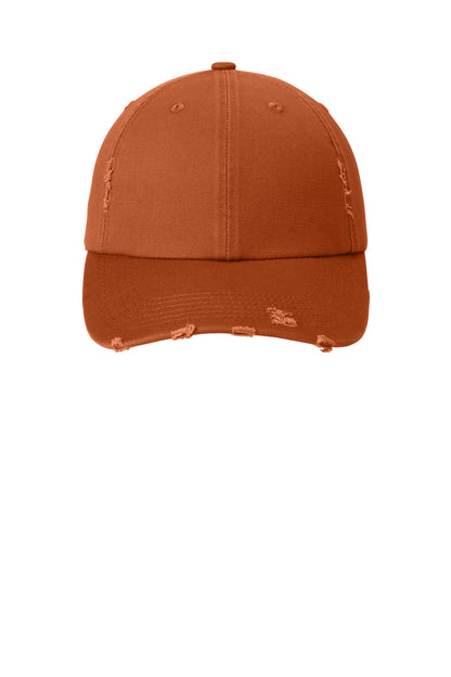 Custom Embroidered District Caps in Burnt Orange