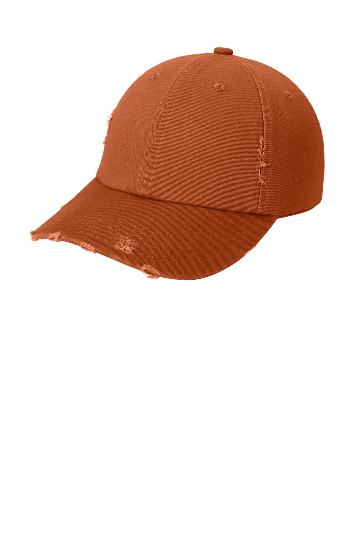 Custom Embroidered District Caps in Burnt Orange