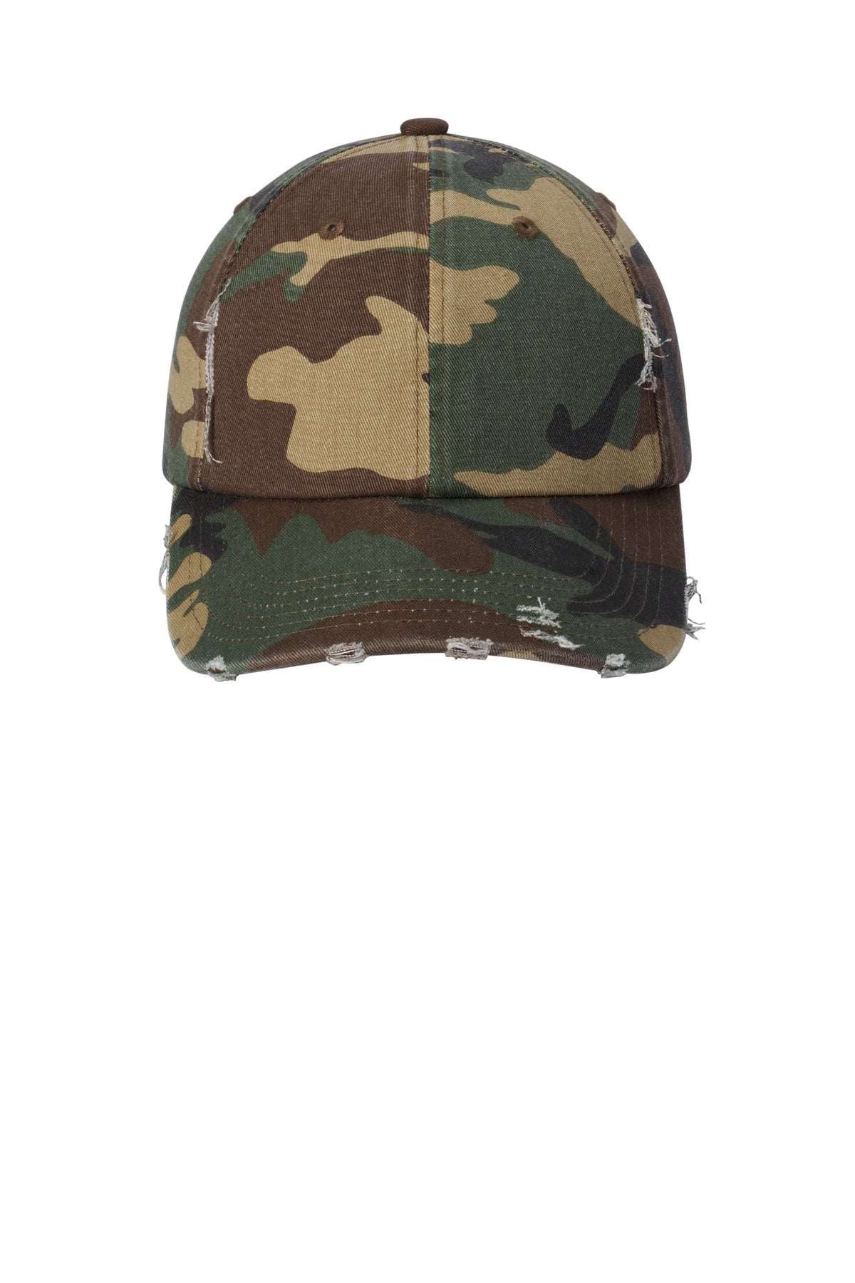 Custom Embroidered District Caps in Military Camo