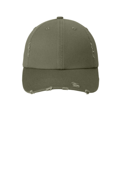 Custom Embroidered District Caps in Light Olive