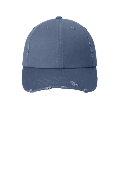 Custom Embroidered District Caps in Scotland Blue