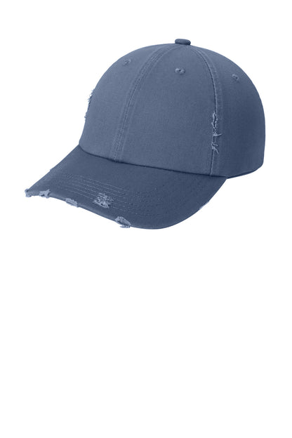 Custom Embroidered District Caps in Scotland Blue