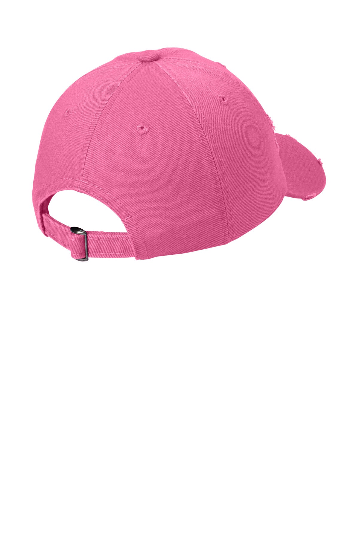 Custom Embroidered District Caps in True Pink