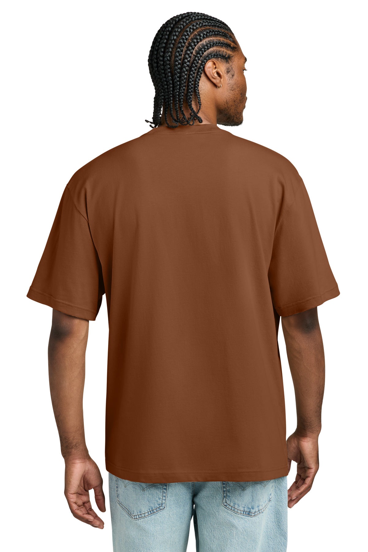 Custom Embroidered District T-Shirts  in Baked Clay