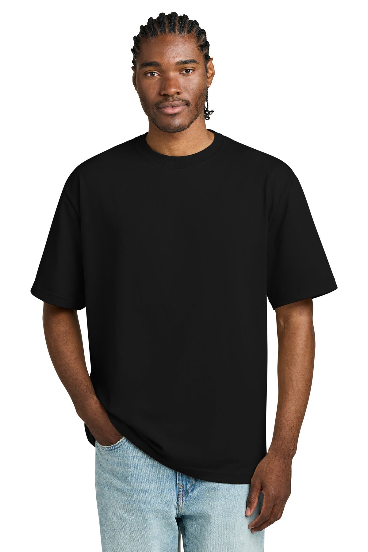 Custom Embroidered District T-Shirts  in Black