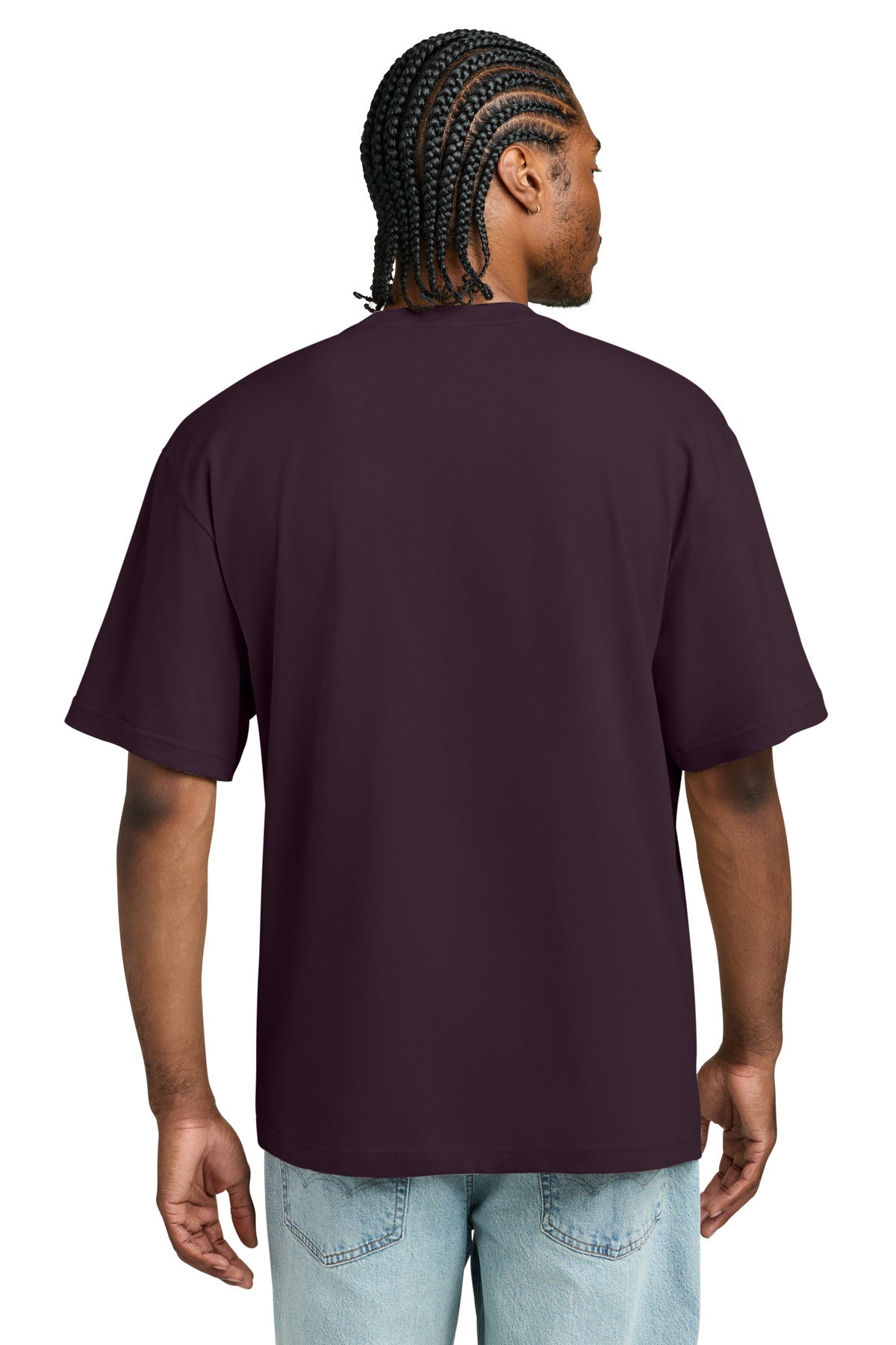 Custom Embroidered District T-Shirts  in Bordeaux