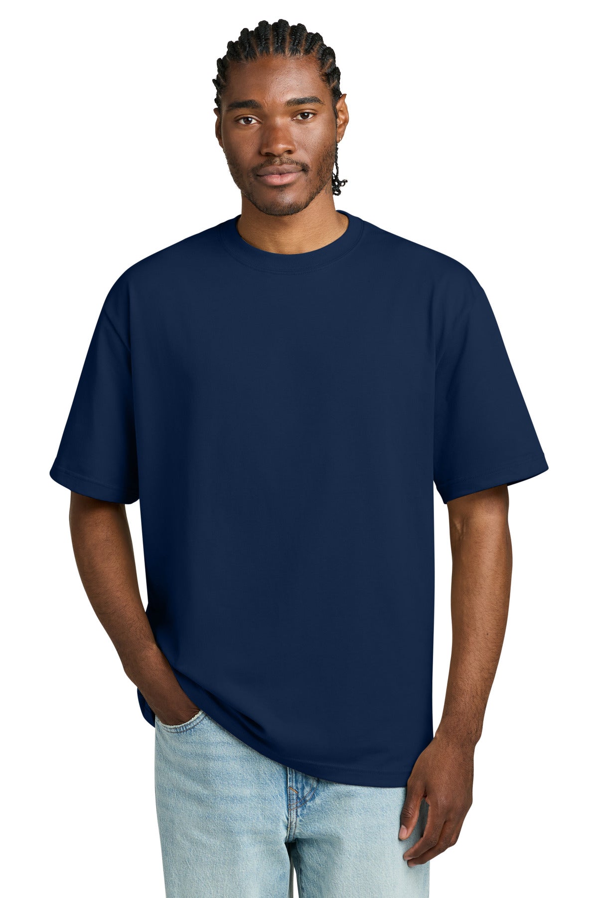 Custom Embroidered District T-Shirts  in Dark Royal