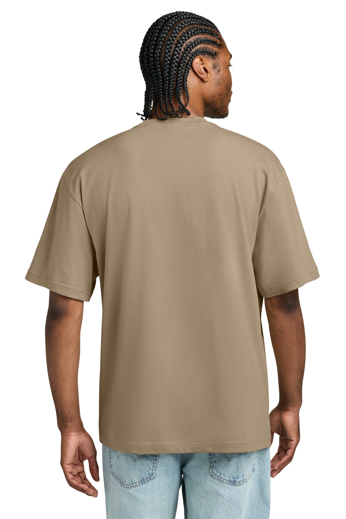 Custom Embroidered District T-Shirts  in Desert Tan