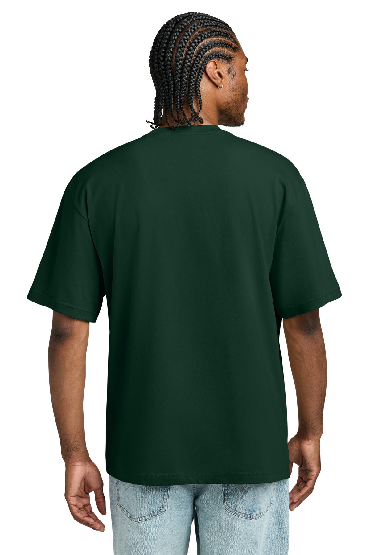 Custom Embroidered District T-Shirts  in Forest Green