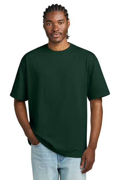 Custom Embroidered District T-Shirts  in Forest Green