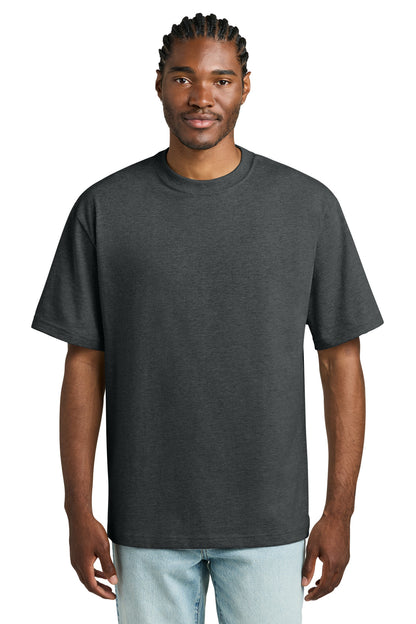 Custom Embroidered District T-Shirts  in Heathered Charcoal