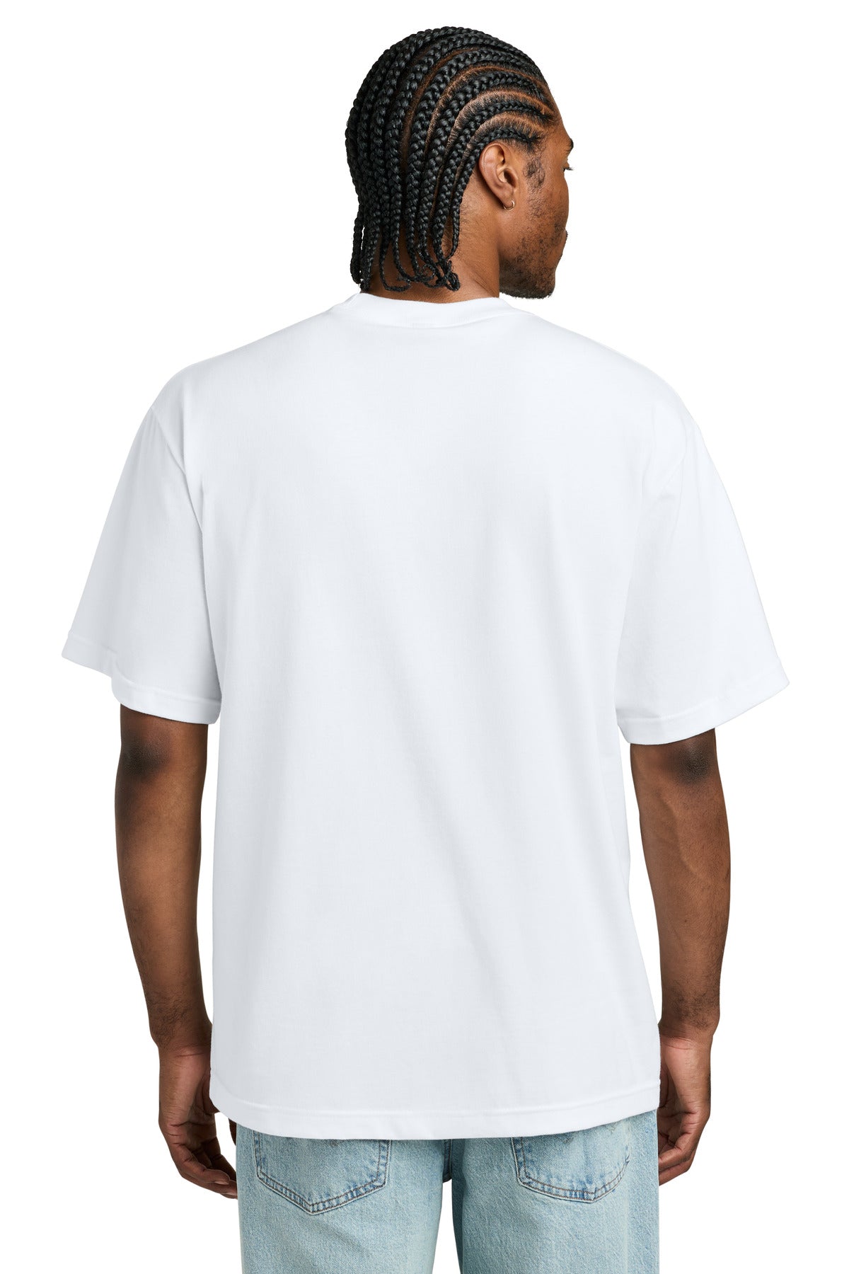 Custom Embroidered District T-Shirts  in White