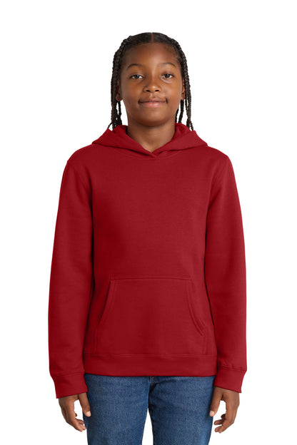 Custom Embroidered District Sweatshirts in Classic Red