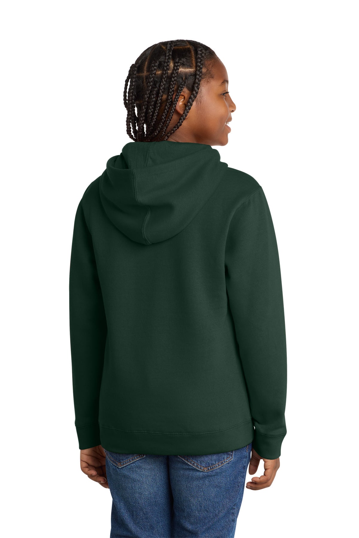 Custom Embroidered District Sweatshirts in Forest Green