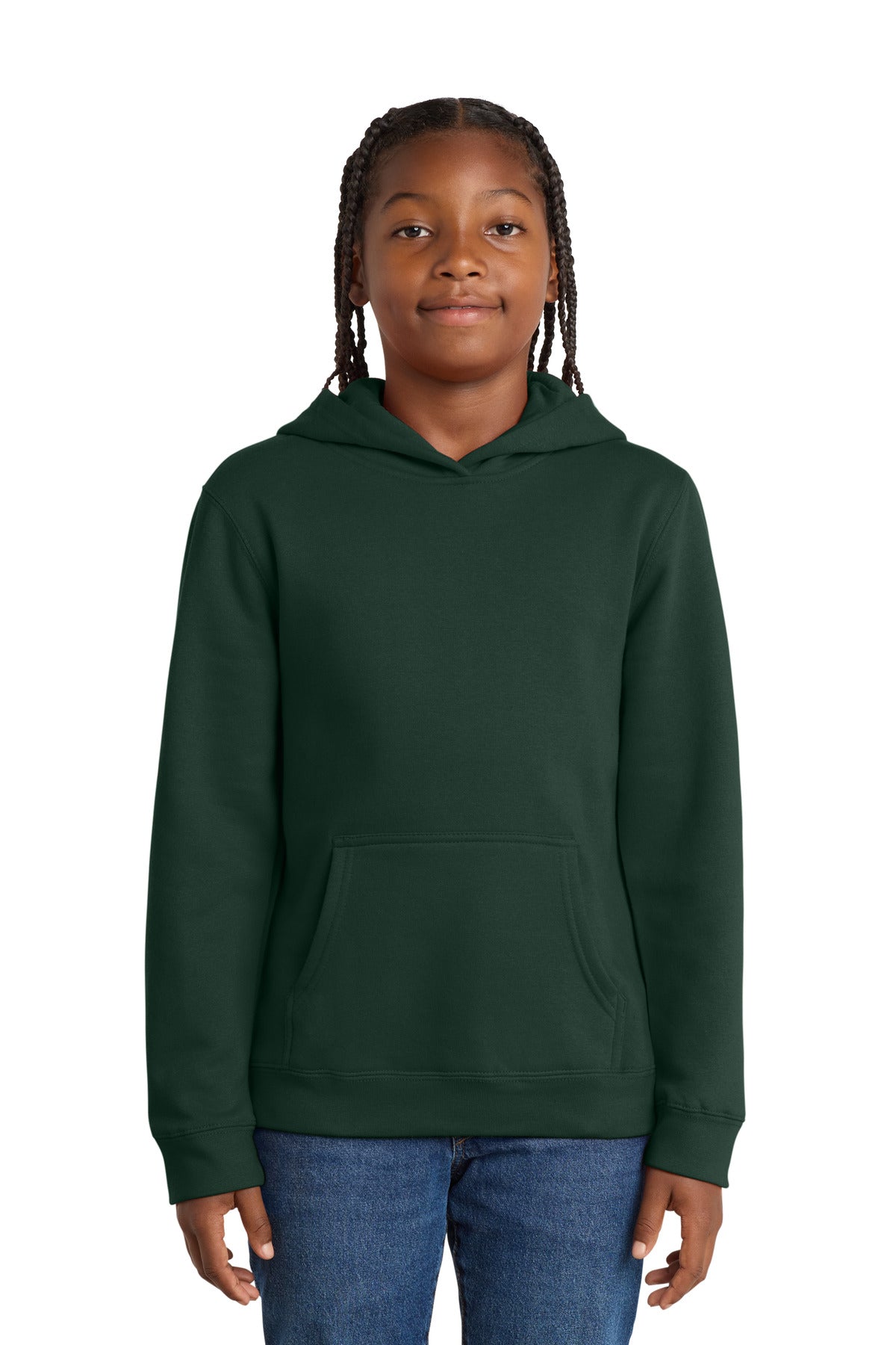 Custom Embroidered District Sweatshirts in Forest Green