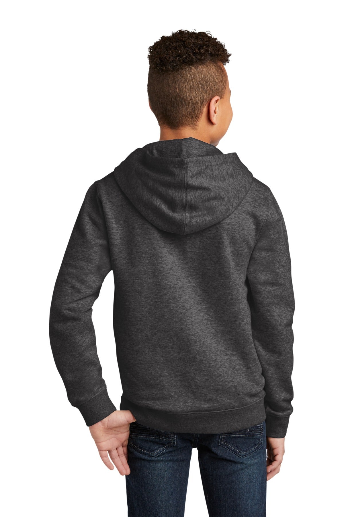 Custom Embroidered District Youth V.I.T.Fleece Hoodie DT6100Y,Heathered Charcoal