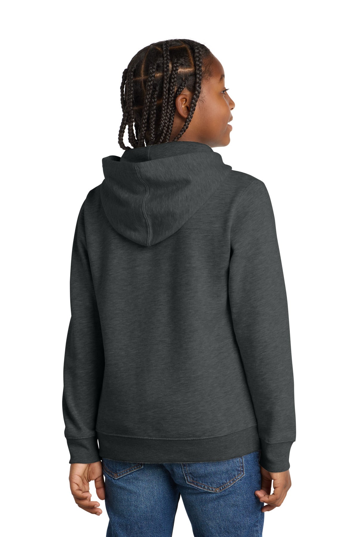 Custom Embroidered District Sweatshirts in Heathered Charcoal
