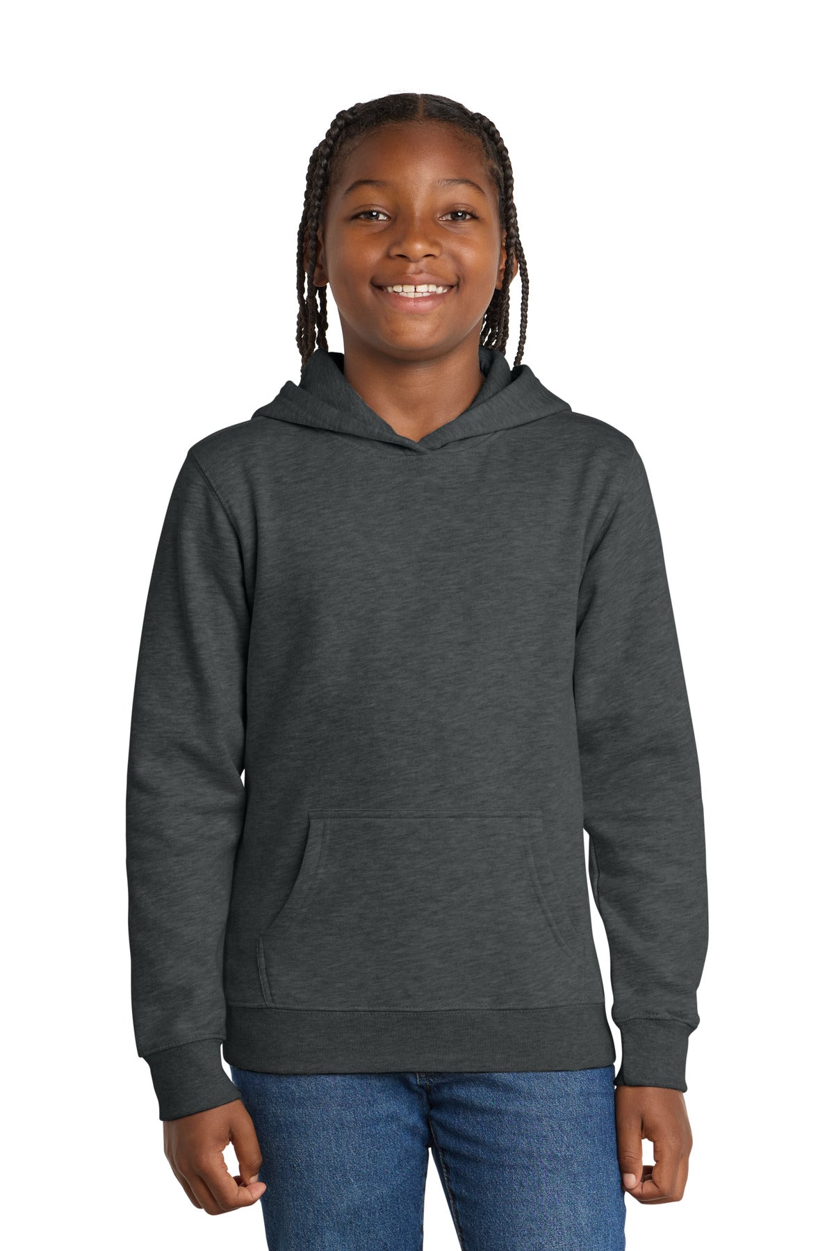 Custom Embroidered District Sweatshirts in Heathered Charcoal