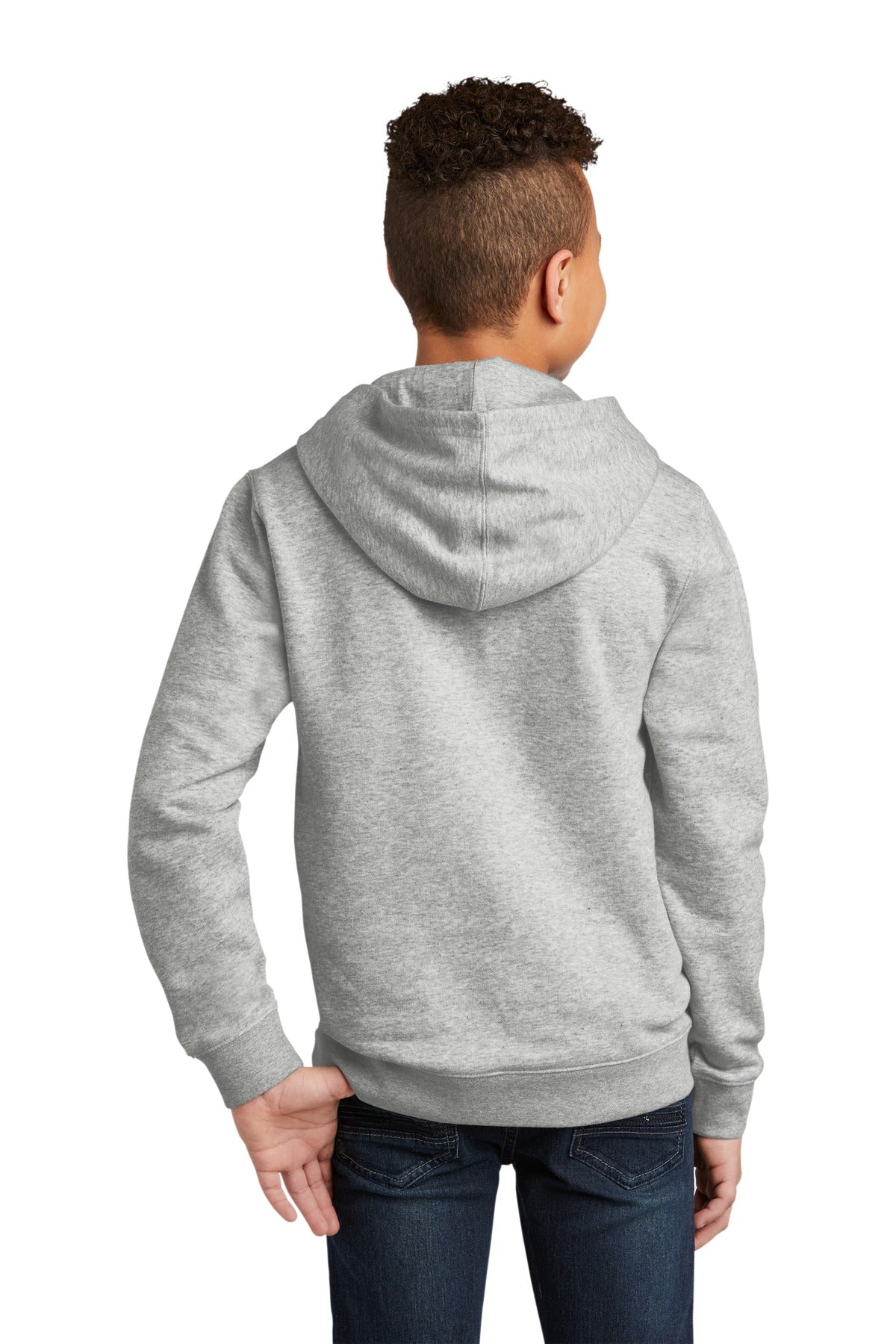 Custom Embroidered District Youth V.I.T.Fleece Hoodie DT6100Y,Light Heather Grey
