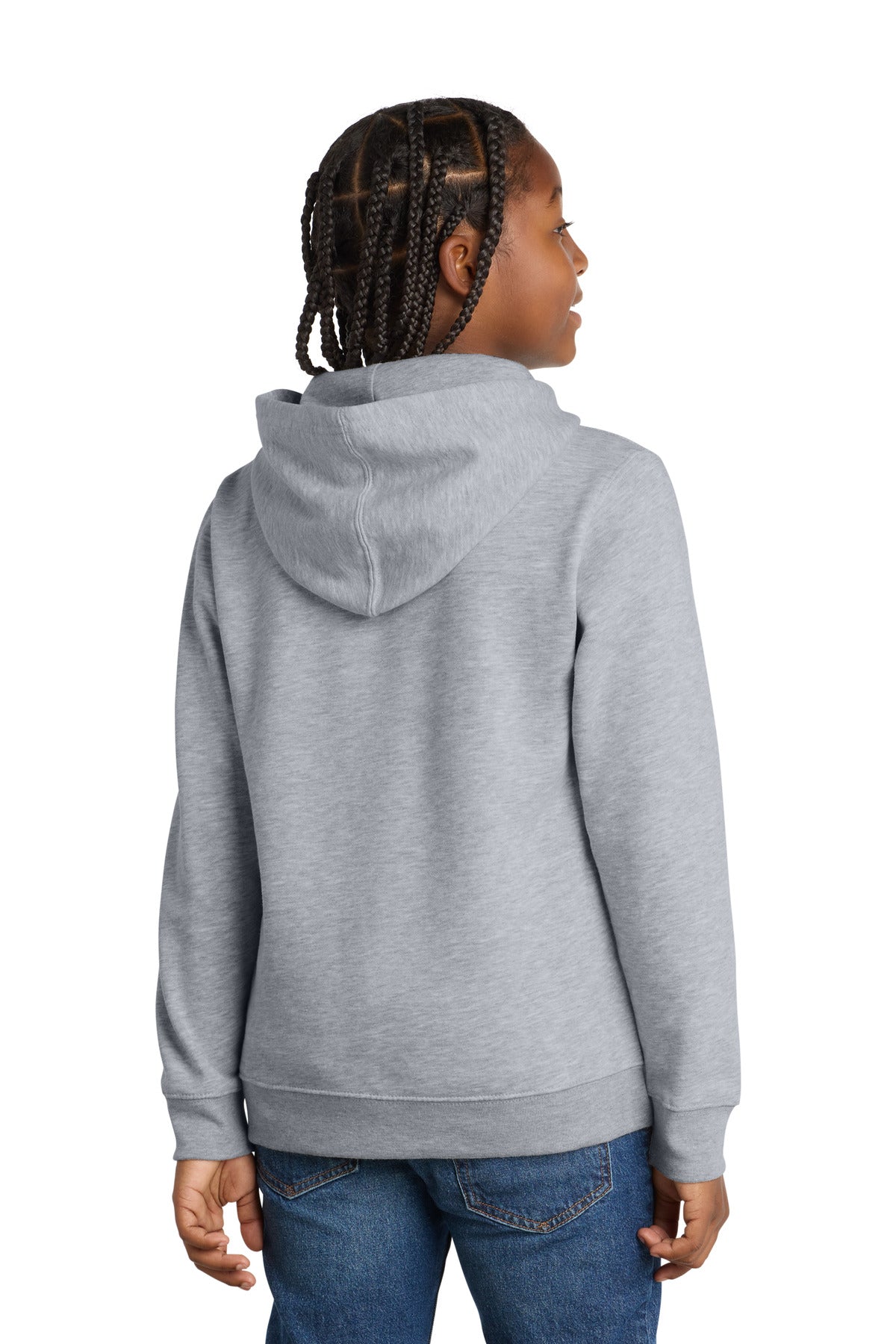 Custom Embroidered District Sweatshirts in Light Heather Grey