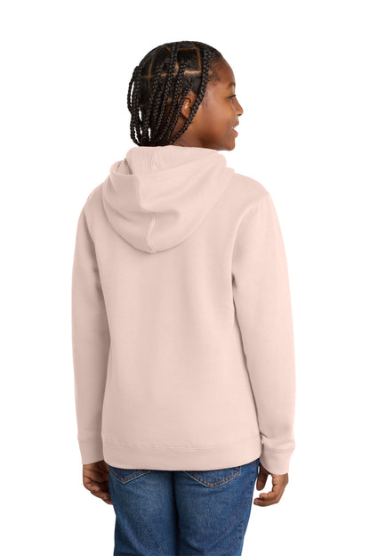 Custom Embroidered District Sweatshirts in Rosewater Pink