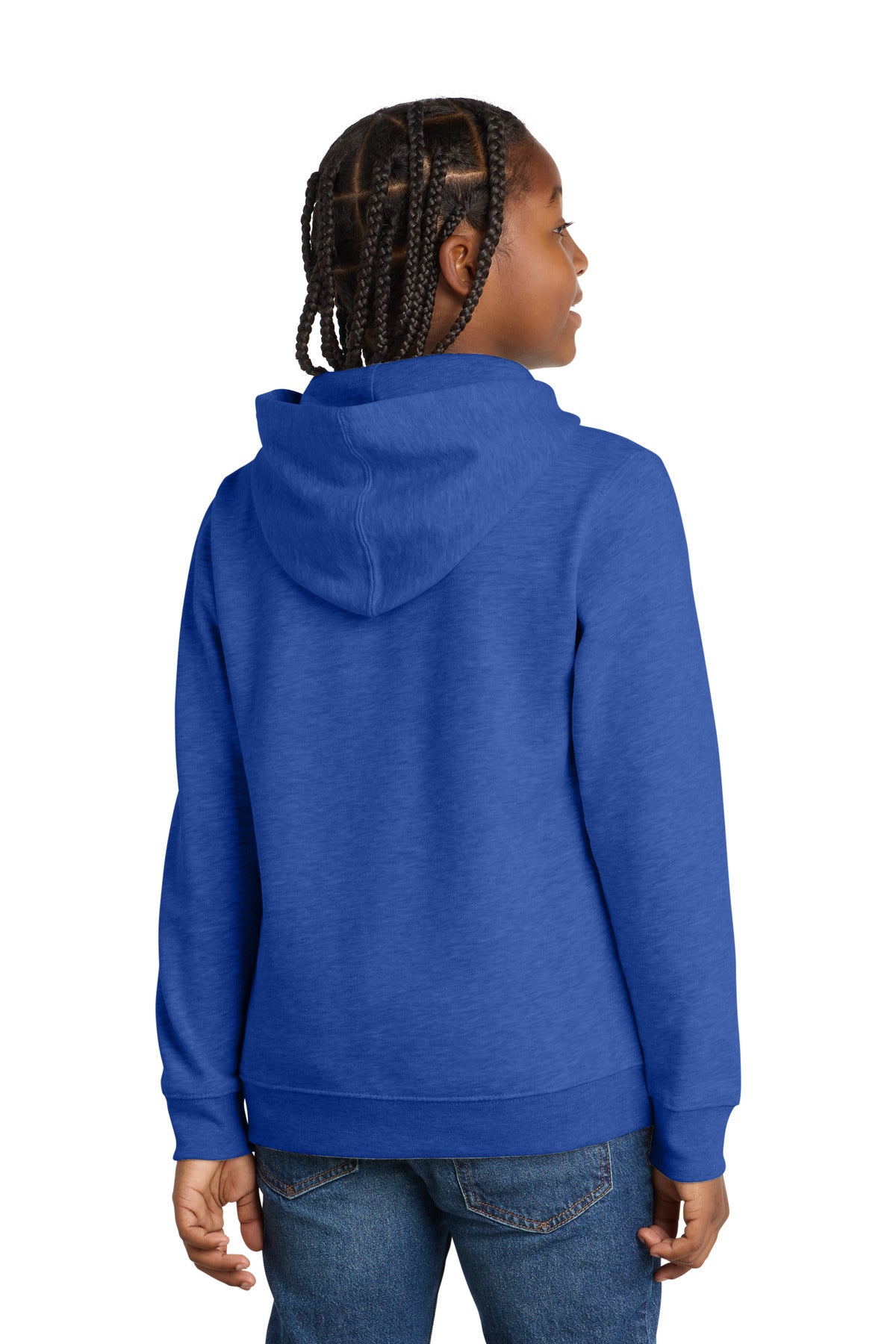Custom Embroidered District Sweatshirts in Royal Frost