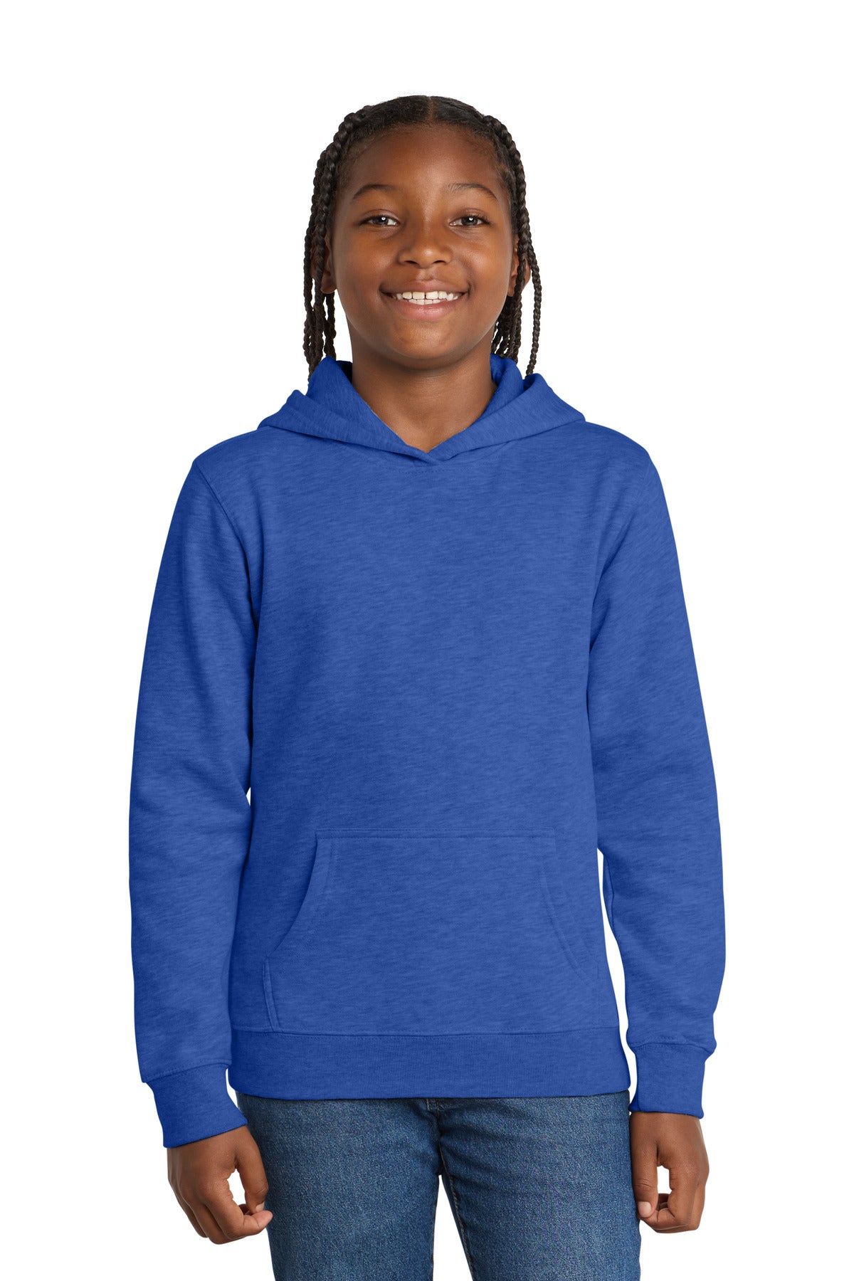 Custom Embroidered District Sweatshirts in Royal Frost