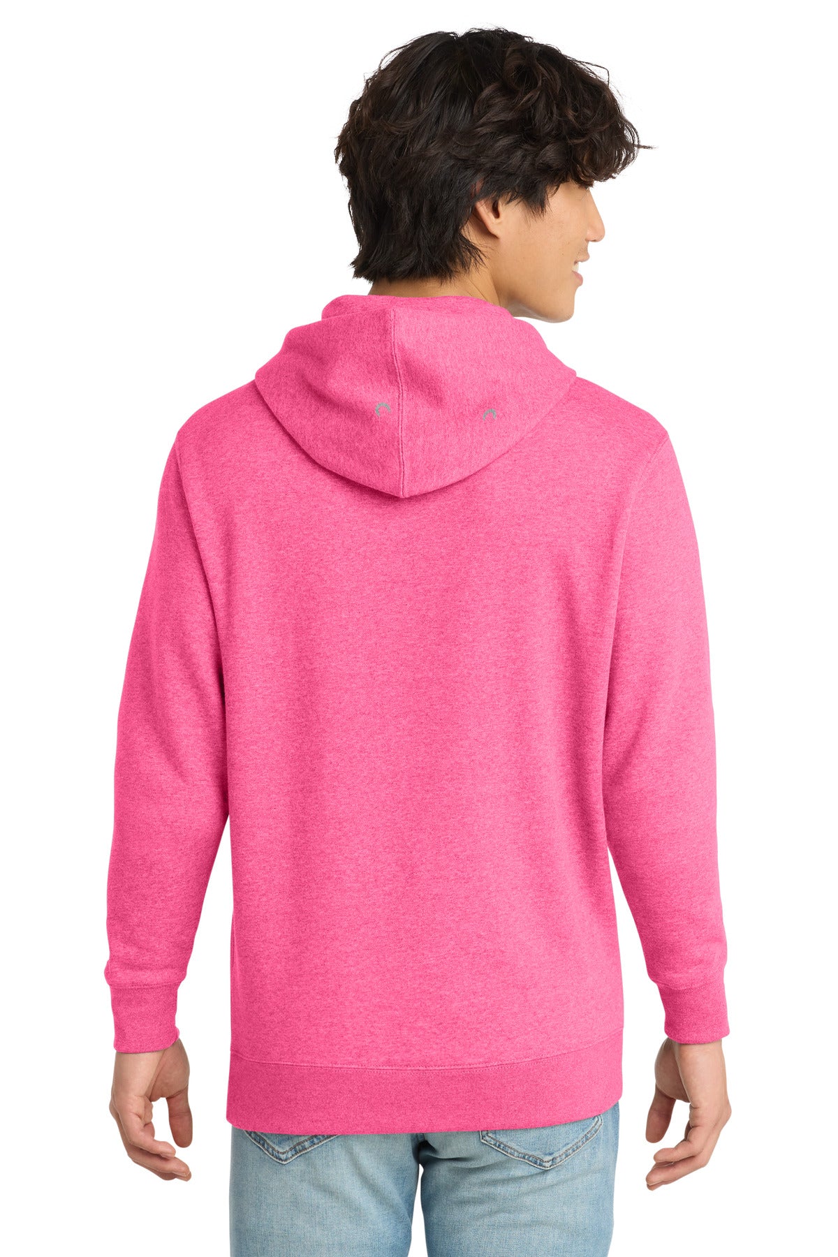 Custom Embroidered District Sweatshirts in Awareness Pink Heather