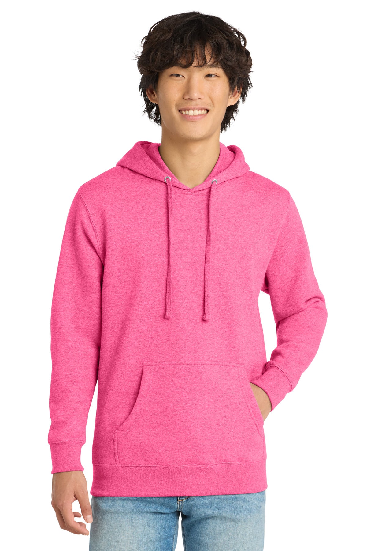 Custom Embroidered District Sweatshirts in Awareness Pink Heather