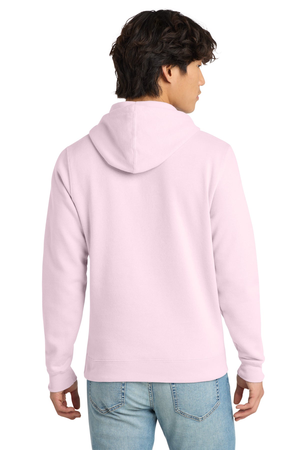 Custom Embroidered District Sweatshirts in Carnation Pink