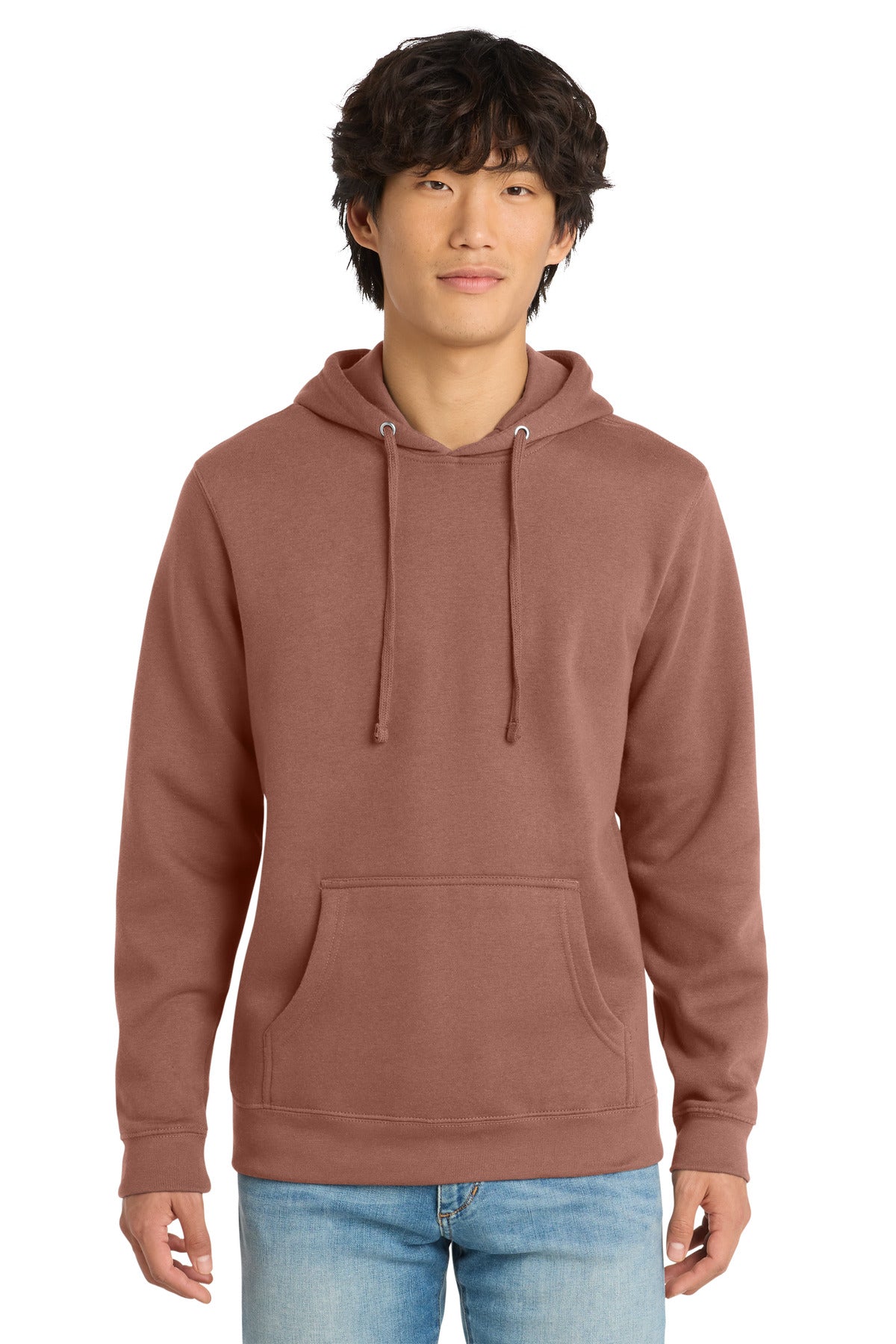 Custom Embroidered District Sweatshirts in Desert Rose