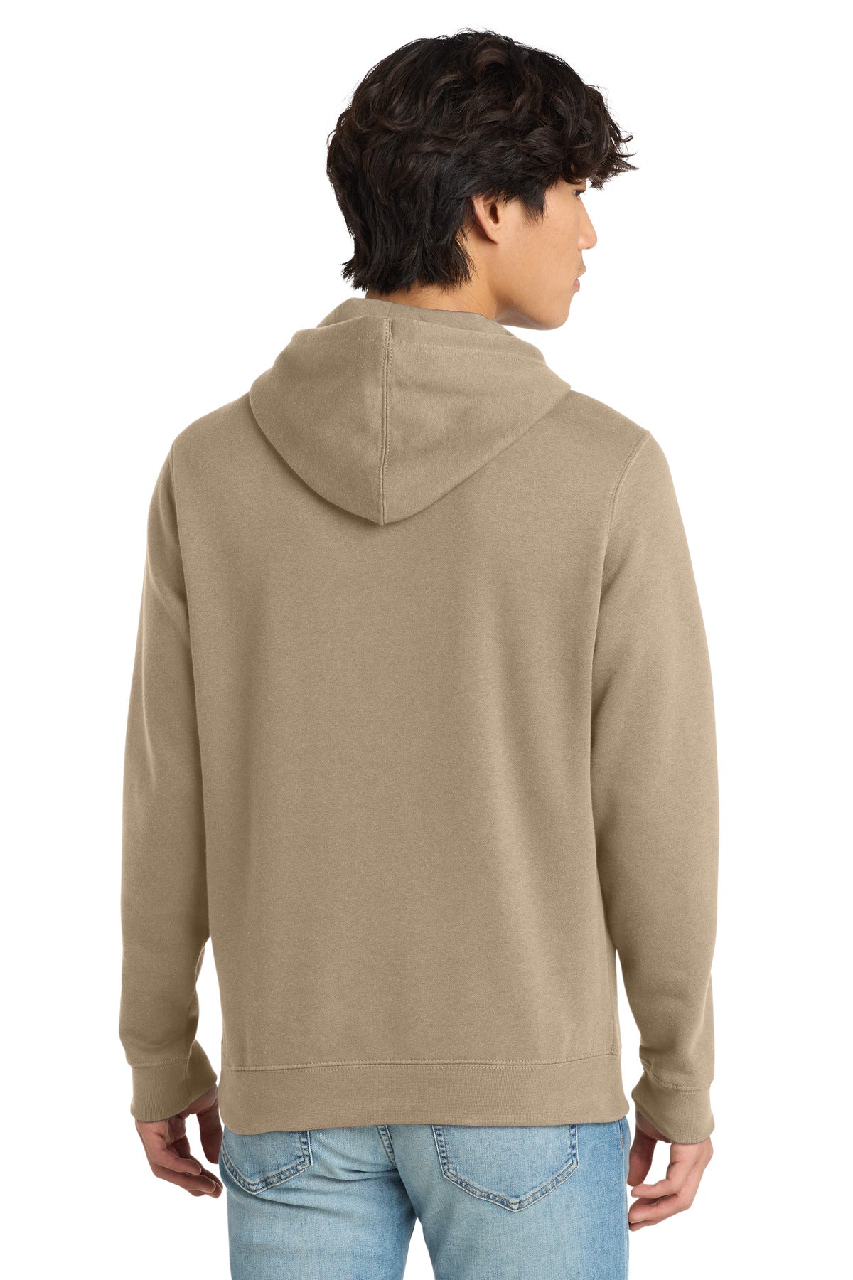 Custom Embroidered District Sweatshirts in Desert Tan